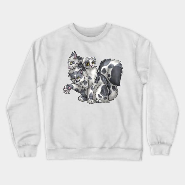 CerPURRus: Grey Bicolor Tabby Crewneck Sweatshirt by spyroid101